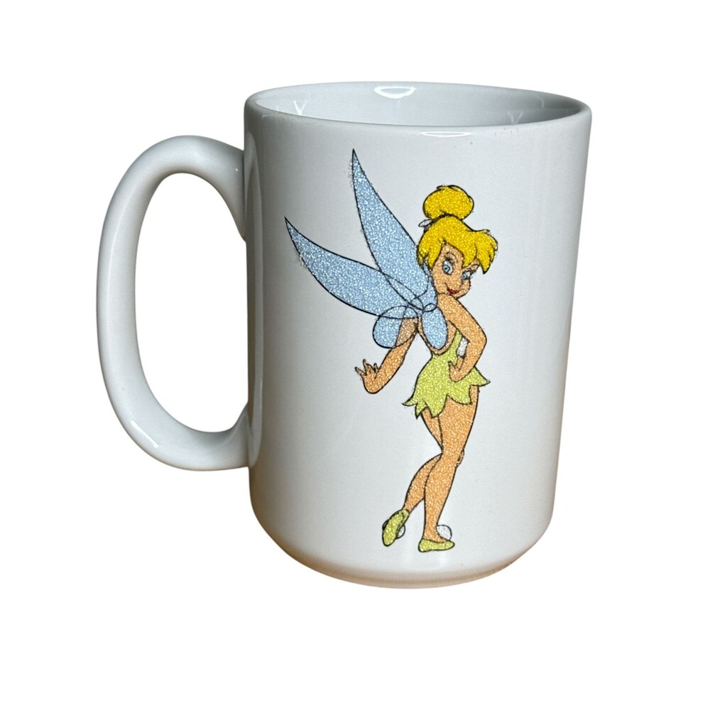 Walt Disney World Tinker Bell Glitter 3D Mug White Disney Parks 2009 NOS Rare